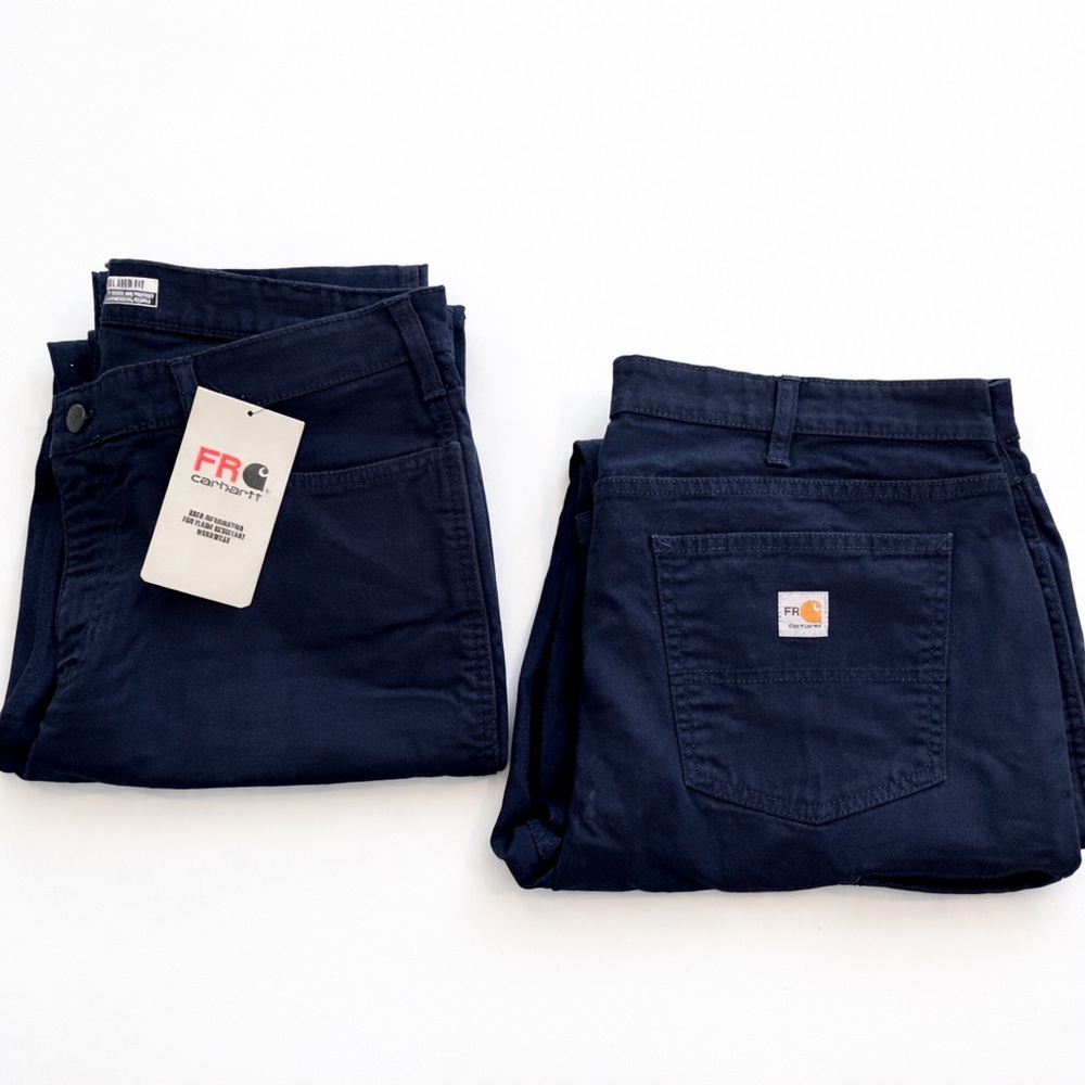 Carhartt FR Rugged Flex Work Pants (2 Pair) | NWT | Size 14 | Navy | FR